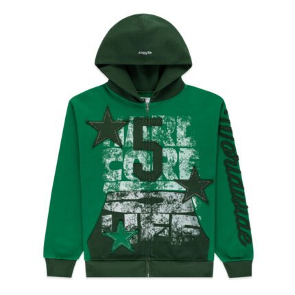 Triple 5 Stitch Zip Up Green