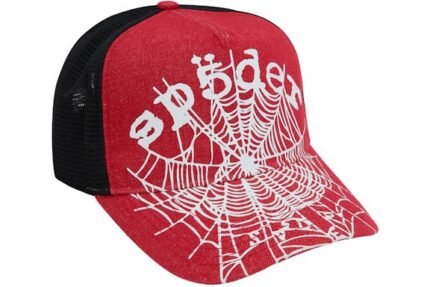 Sp5der Red Denim V2 Trucker Hat Red