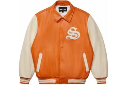 Sp5der Leather Varsity Jacket