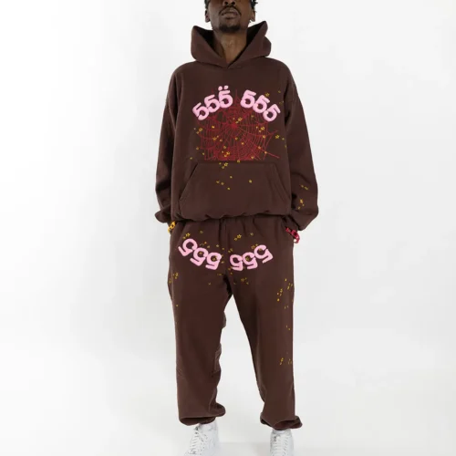 Sp5der Angel Number Tracksuit Brown