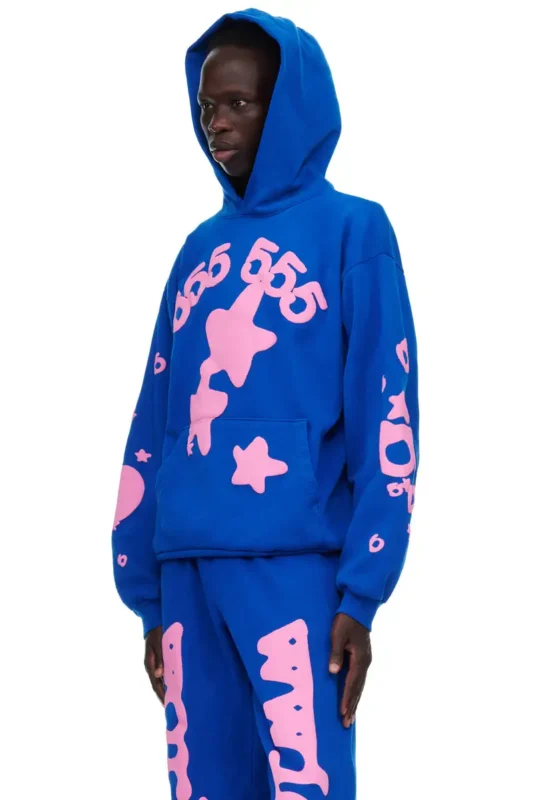 spider 555 blue hoodie